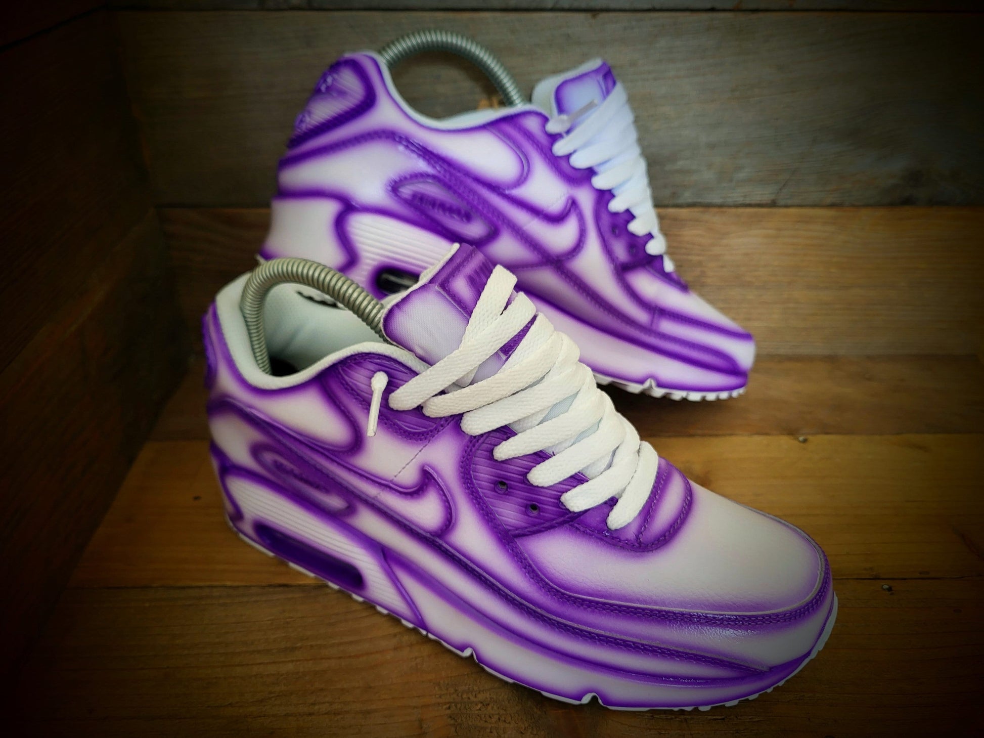 Custom Painted Air Max 90/Sneakers/Shoes/Kicks/Premium/Personalised/Purple Cartoon