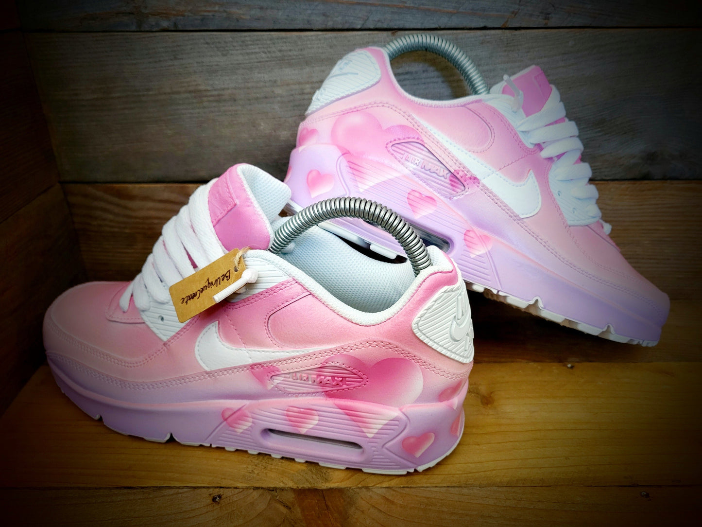 Custom Painted Air Max 90/Sneakers/Shoes/Kicks/Premium/Personalised/Hearts