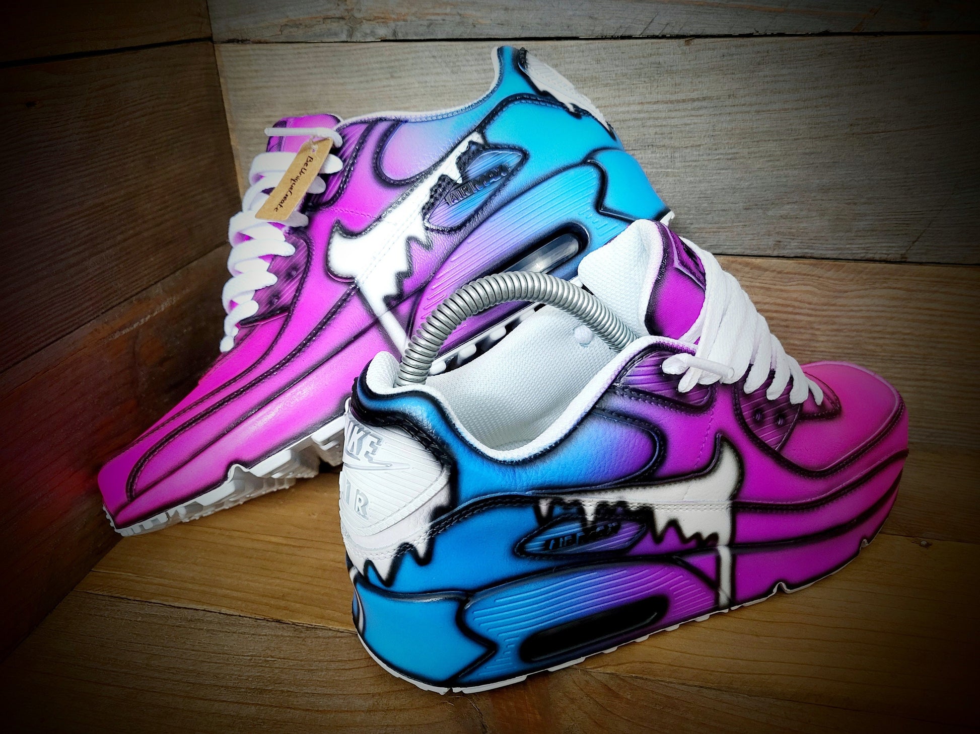 Custom Painted Air Max 90/Sneakers/Shoes/Kicks/Premium/Personalised/Neon Cartoon Drip