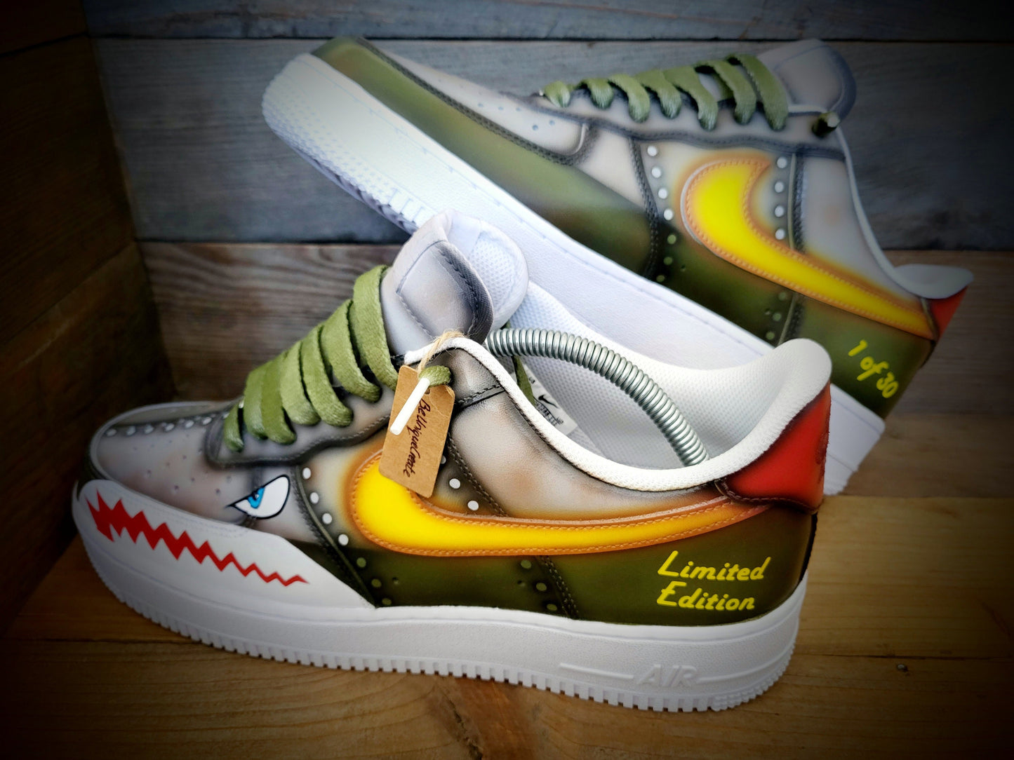 Custom Air Force 1/AF1/Sneakers/Shoes/Kicks/Premium/Personalised/Premium Warhawk/Sharks Teeth