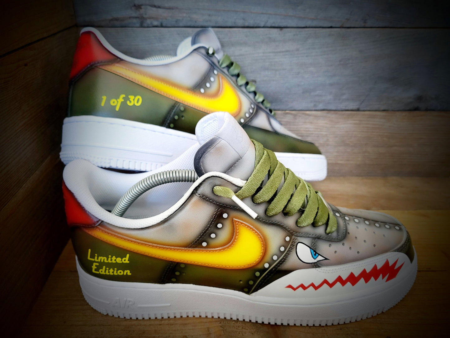 Custom Air Force 1/AF1/Sneakers/Shoes/Kicks/Premium/Personalised/Premium Warhawk/Sharks Teeth