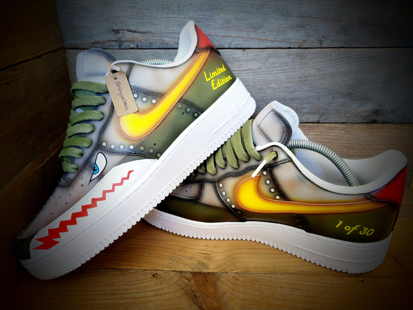 Custom Air Force 1/AF1/Sneakers/Shoes/Kicks/Premium/Personalised/Premium Warhawk/Sharks Teeth