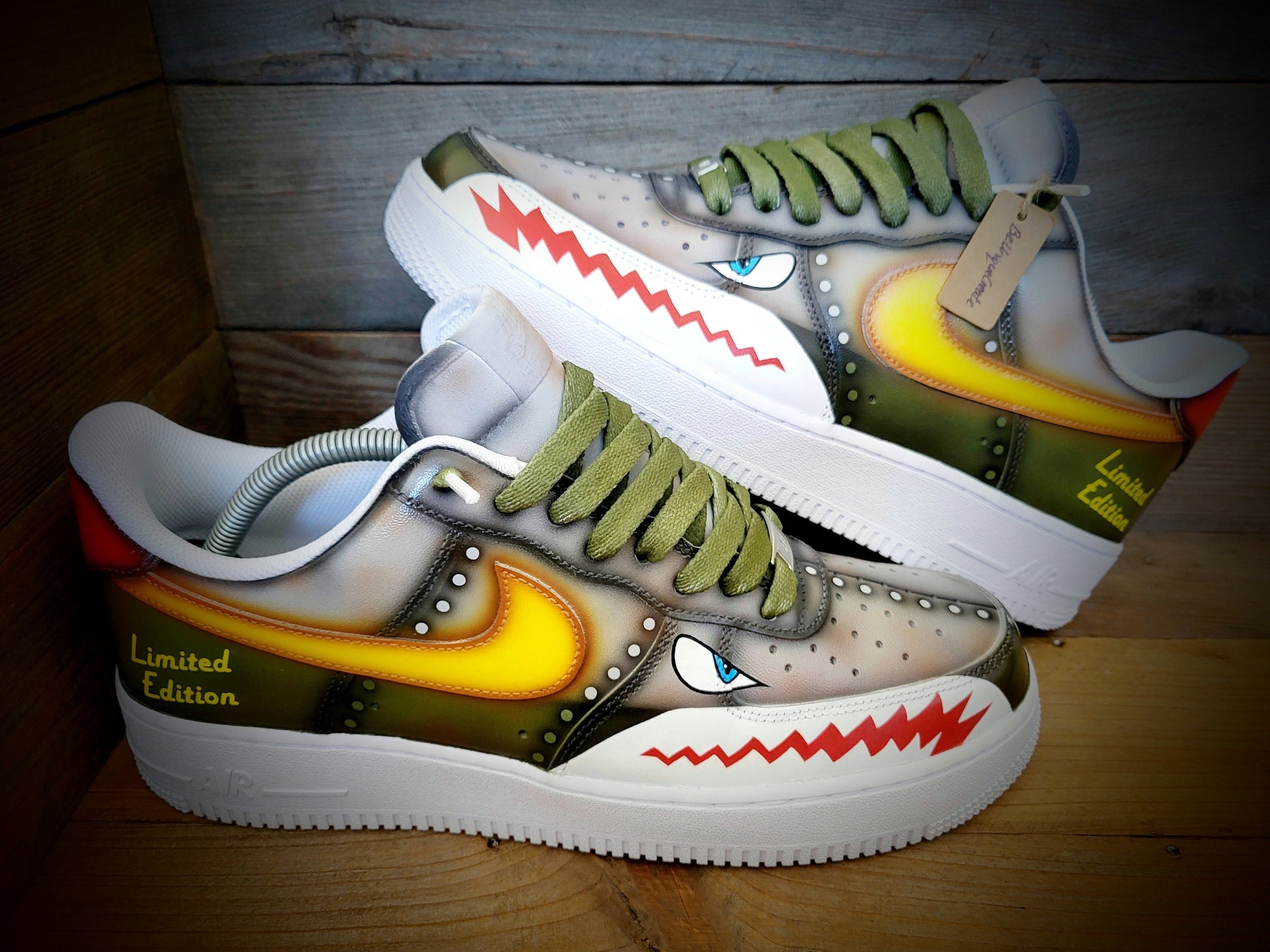 Custom Air Force 1/AF1/Sneakers/Shoes/Kicks/Premium/Personalised/Premium Warhawk/Sharks Teeth