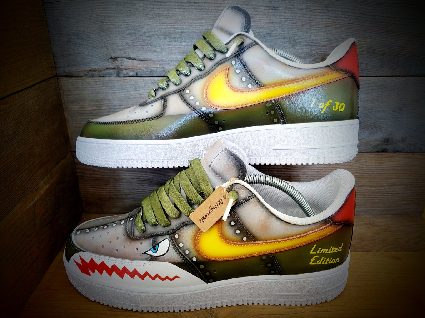 Custom Air Force 1/AF1/Sneakers/Shoes/Kicks/Premium/Personalised/Premium Warhawk/Sharks Teeth