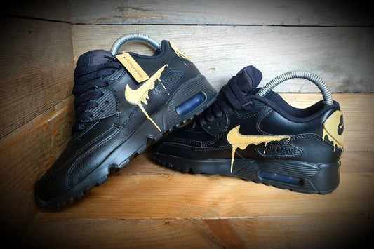 Custom Painted Air Max 90/Sneakers/Shoes/Kicks/Premium/Personalised/Dripping Gold