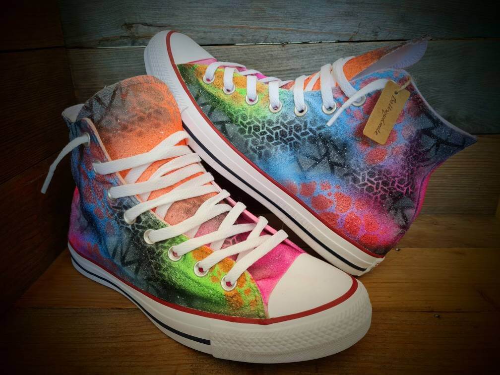 Custom Painted Chuck Taylor All Star Classic High Top/Sneakers/Shoes/Kicks/Art/Crazy Graffiti