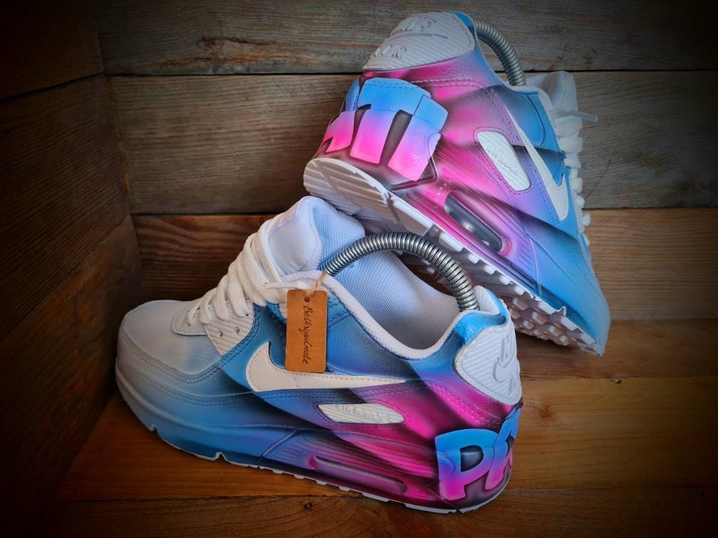 Custom Painted Air Max 90/Sneakers/Shoes/Kicks/Premium/Personalised/Rays Of Graffiti