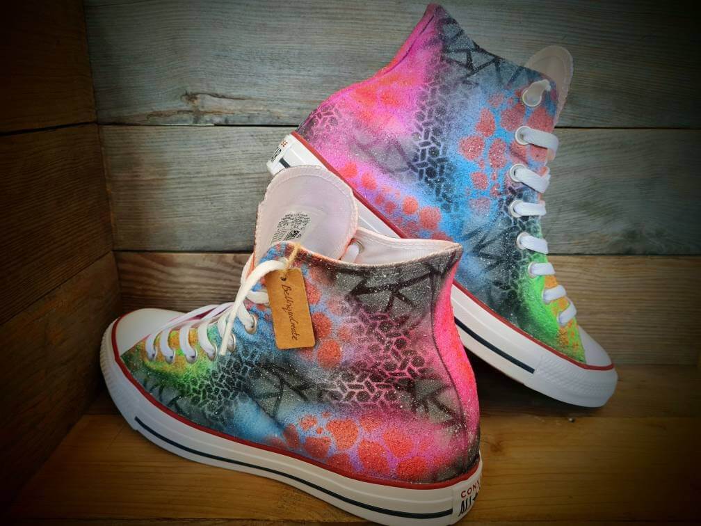 Custom Painted Chuck Taylor All Star Classic High Top/Sneakers/Shoes/Kicks/Art/Crazy Graffiti