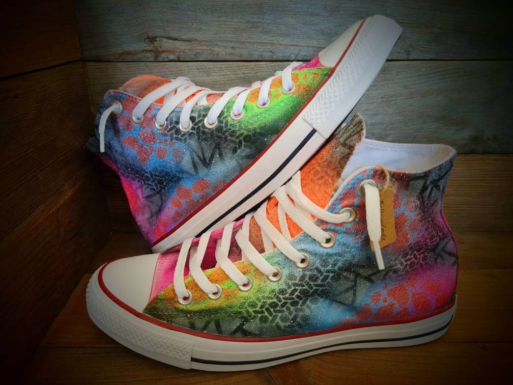 Custom Painted Chuck Taylor All Star Classic High Top/Sneakers/Shoes/Kicks/Art/Crazy Graffiti