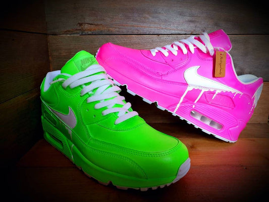 Custom Painted Air Max 90/Sneakers/Shoes/Kicks/Premium/Personalised/Odd Neons