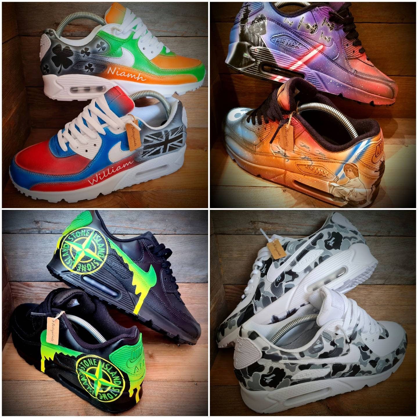 Personalised Custom Painted Air Max 90/Air Force 1/Kids/Baby/Sneakers/Shoes/Kicks/Boots/Premium/Send In Your Shoes