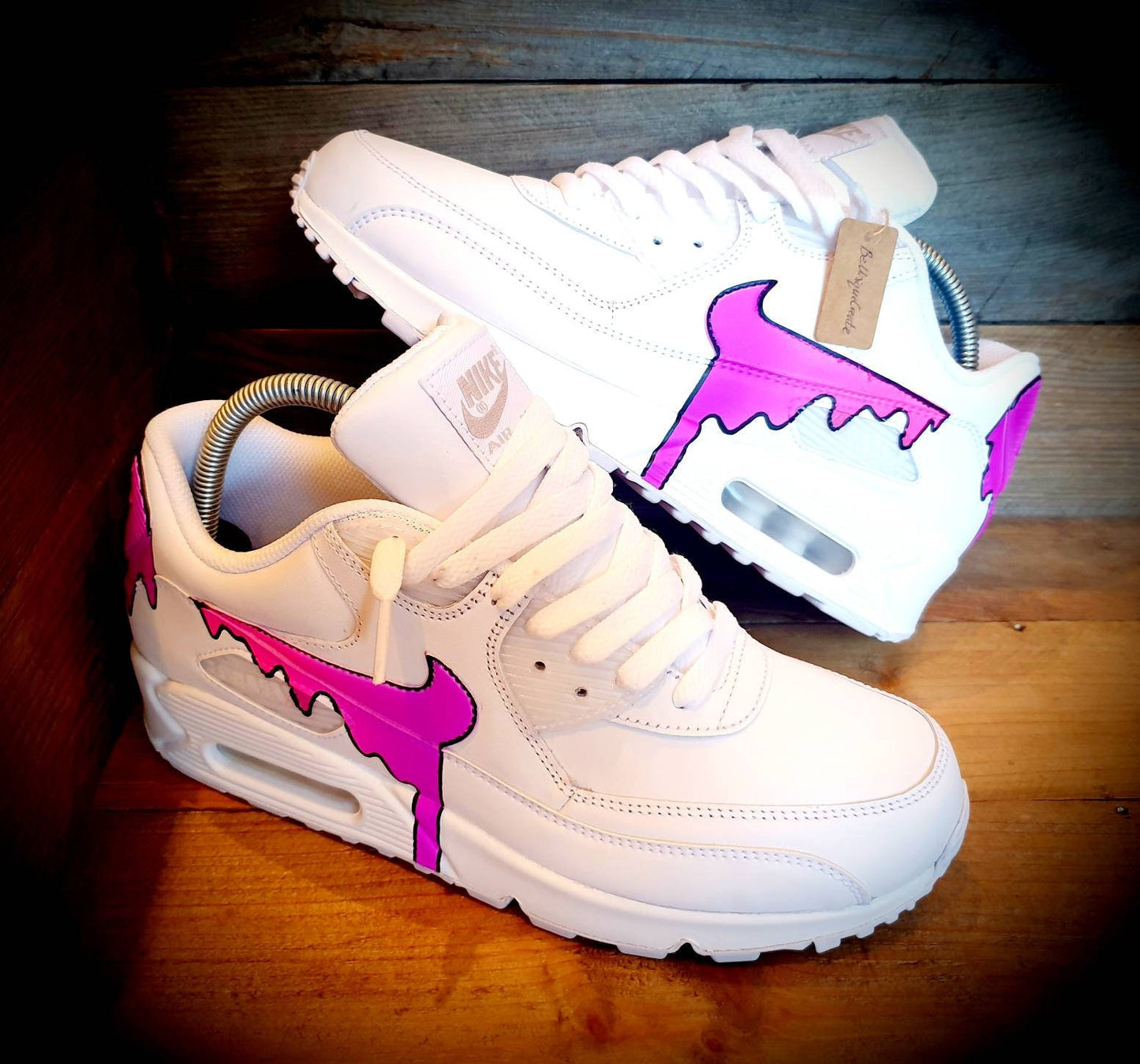 Custom Painted Air Max 90/Sneakers/Shoes/Kicks/Premium/Personalised/Neon Purple Drip