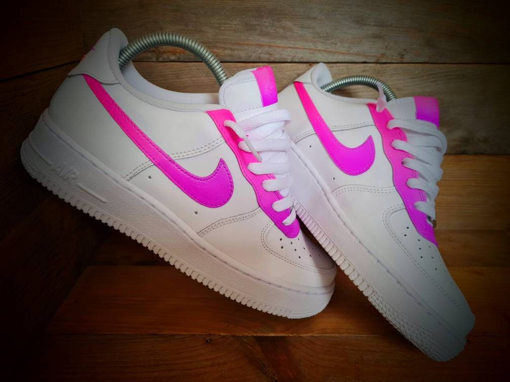 Custom Air Force 1/AF1/Sneakers/Shoes/Kicks/Premium/Personalised/Neon Purple-Pink Fade