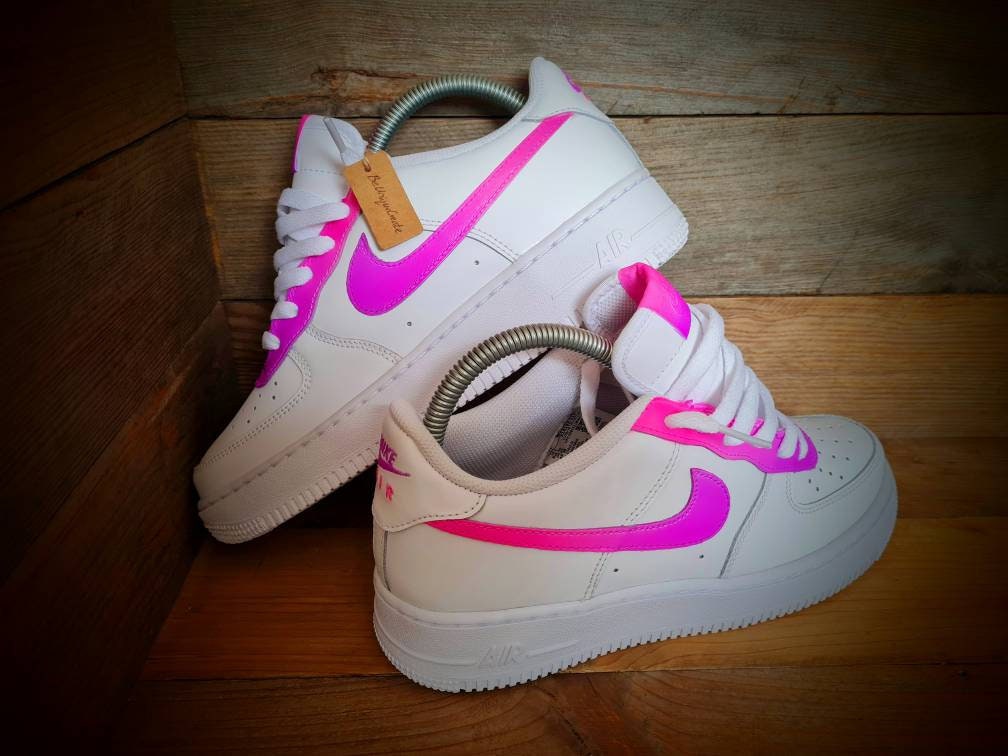 Custom Air Force 1/AF1/Sneakers/Shoes/Kicks/Premium/Personalised/Neon Purple-Pink Fade