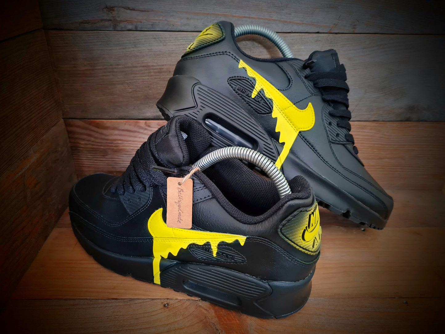 Custom Painted Air Max 90/Sneakers/Shoes/Kicks/Premium/Personalised/Yellow Drip
