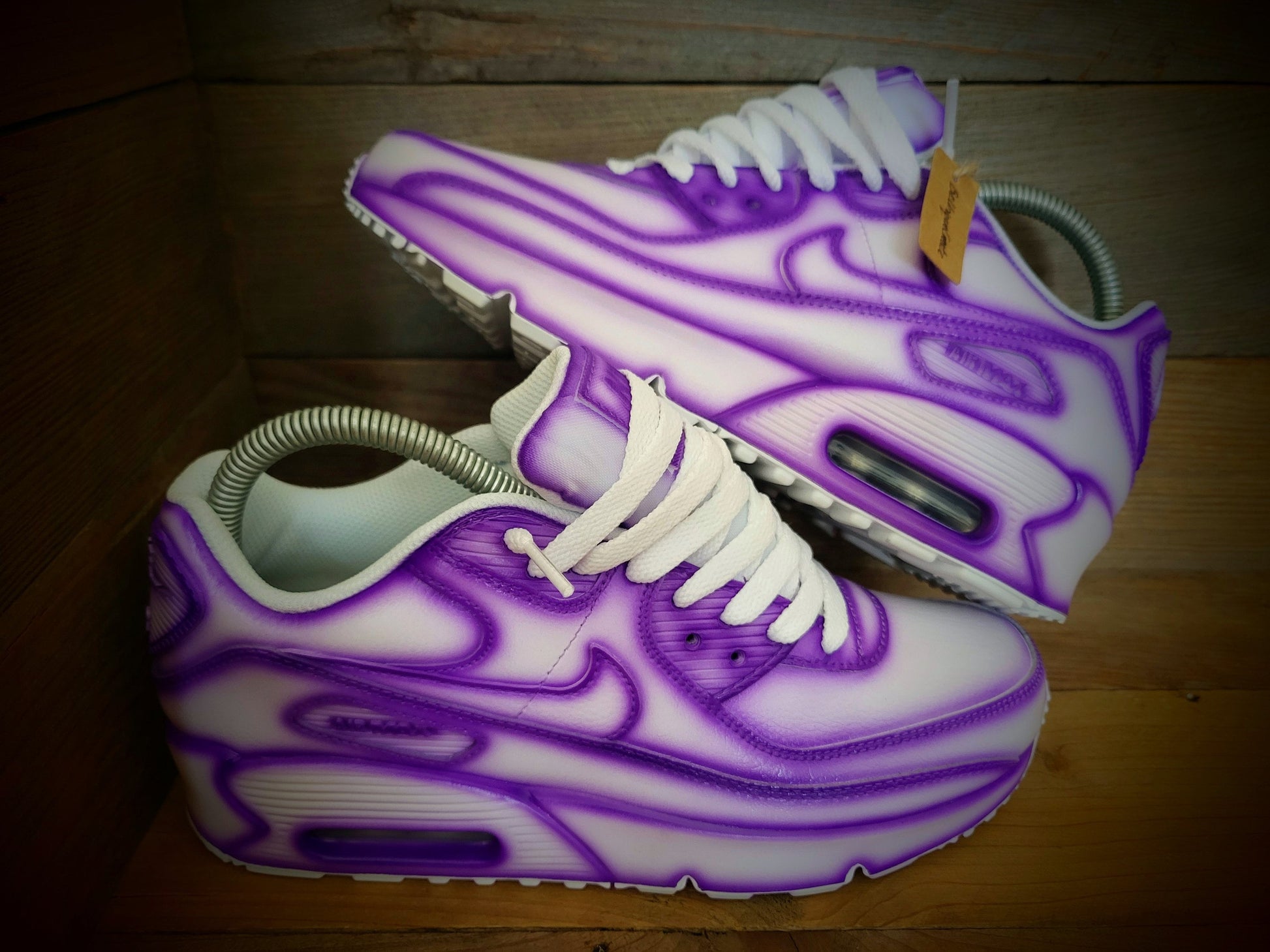 Custom Painted Air Max 90/Sneakers/Shoes/Kicks/Premium/Personalised/Purple Cartoon