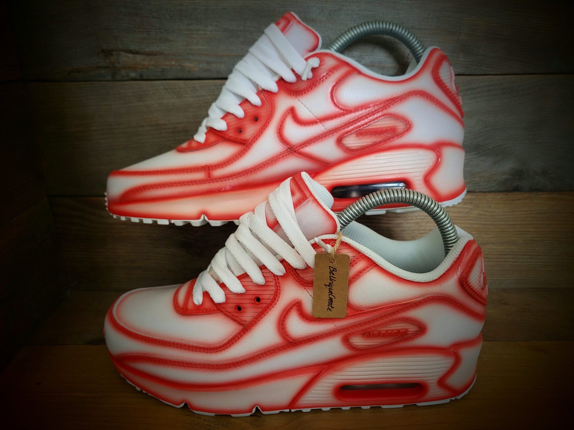 Custom Painted Air Max 90/Sneakers/Shoes/Kicks/Premium/Personalised/Red Cartoon