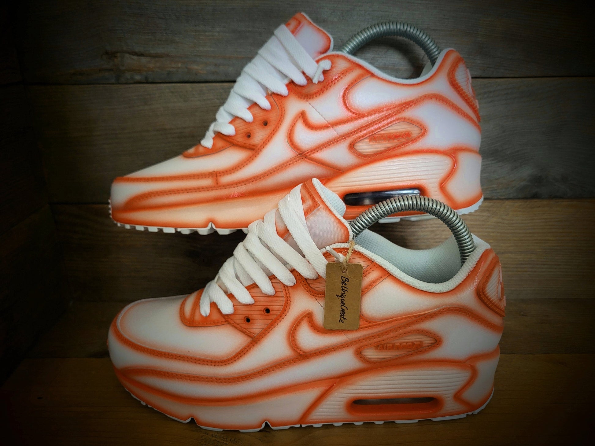 Custom Painted Air Max 90/Sneakers/Shoes/Kicks/Premium/Personalised/Orange Cartoon