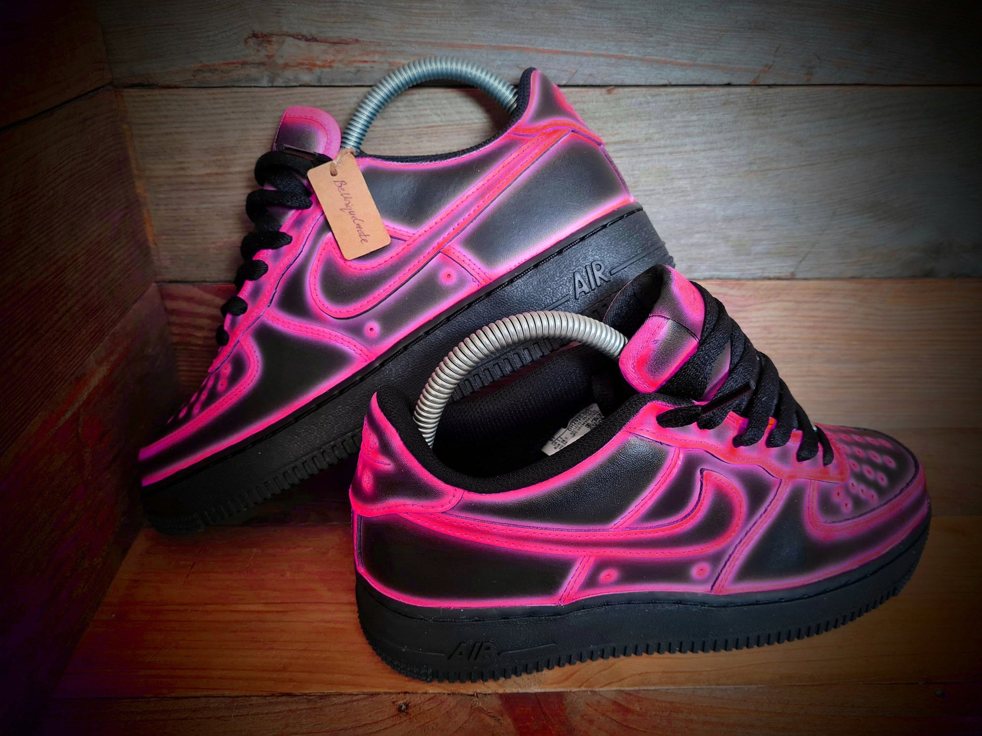 Custom Air Force 1/AF1/Sneakers/Shoes/Kicks/Premium/Personalised/Neon Pink Cartoon