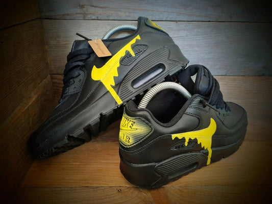 Custom Painted Air Max 90/Sneakers/Shoes/Kicks/Premium/Personalised/Yellow Drip