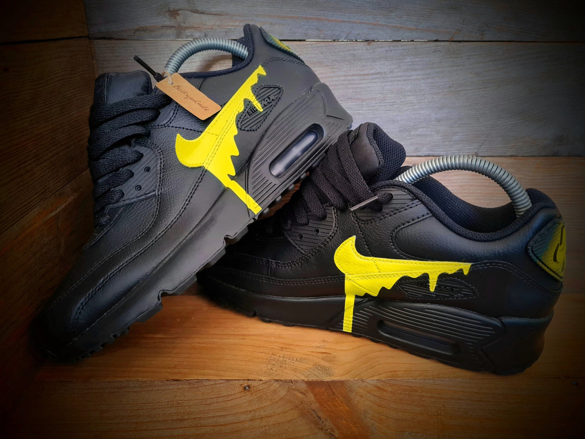 Custom Painted Air Max 90/Sneakers/Shoes/Kicks/Premium/Personalised/Yellow Drip