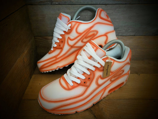 Custom Painted Air Max 90/Sneakers/Shoes/Kicks/Premium/Personalised/Orange Cartoon