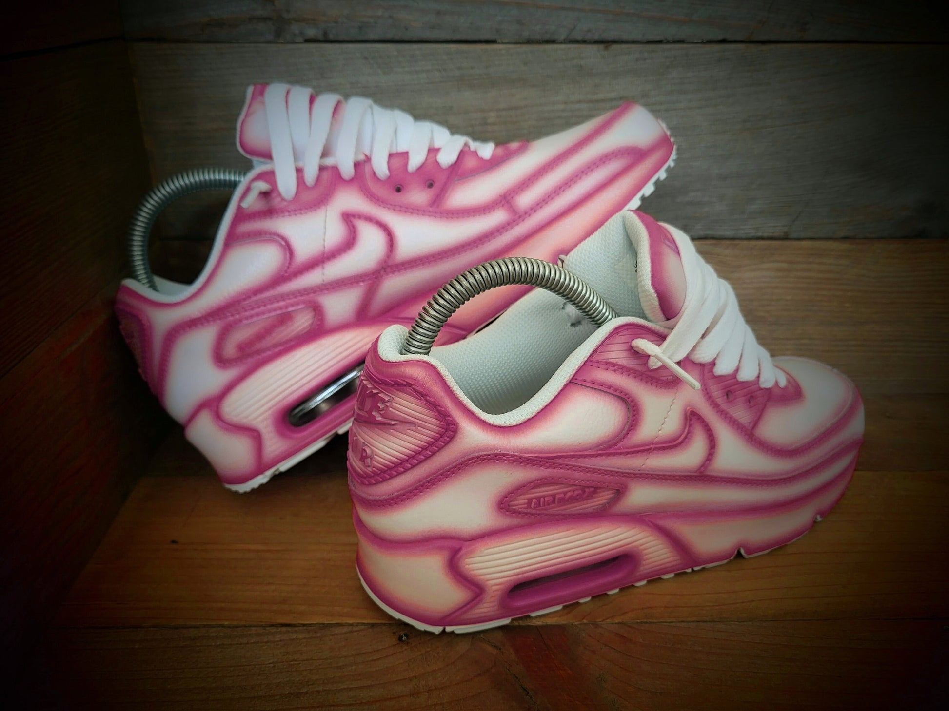 Custom Painted Air Max 90/Sneakers/Shoes/Kicks/Premium/Personalised/Pink Cartoon