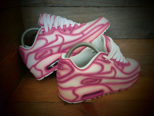 Custom Painted Air Max 90/Sneakers/Shoes/Kicks/Premium/Personalised/Pink Cartoon