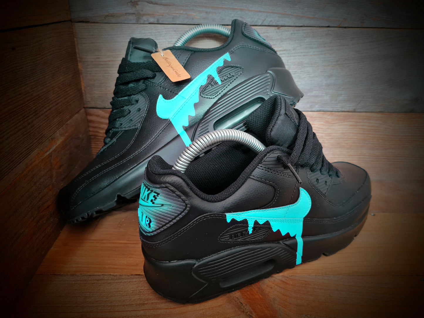 Custom Painted Air Max 90/Sneakers/Shoes/Kicks/Premium/Personalised/Aqua Drip