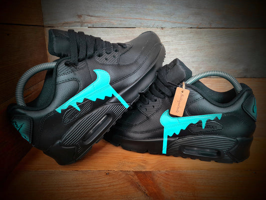 Custom Painted Air Max 90/Sneakers/Shoes/Kicks/Premium/Personalised/Aqua Drip