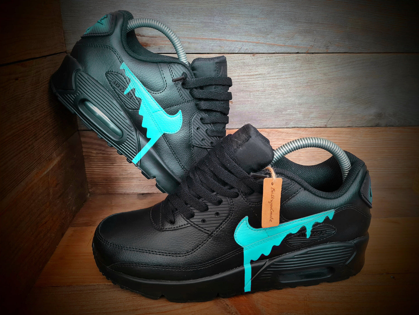 Custom Painted Air Max 90/Sneakers/Shoes/Kicks/Premium/Personalised/Aqua Drip