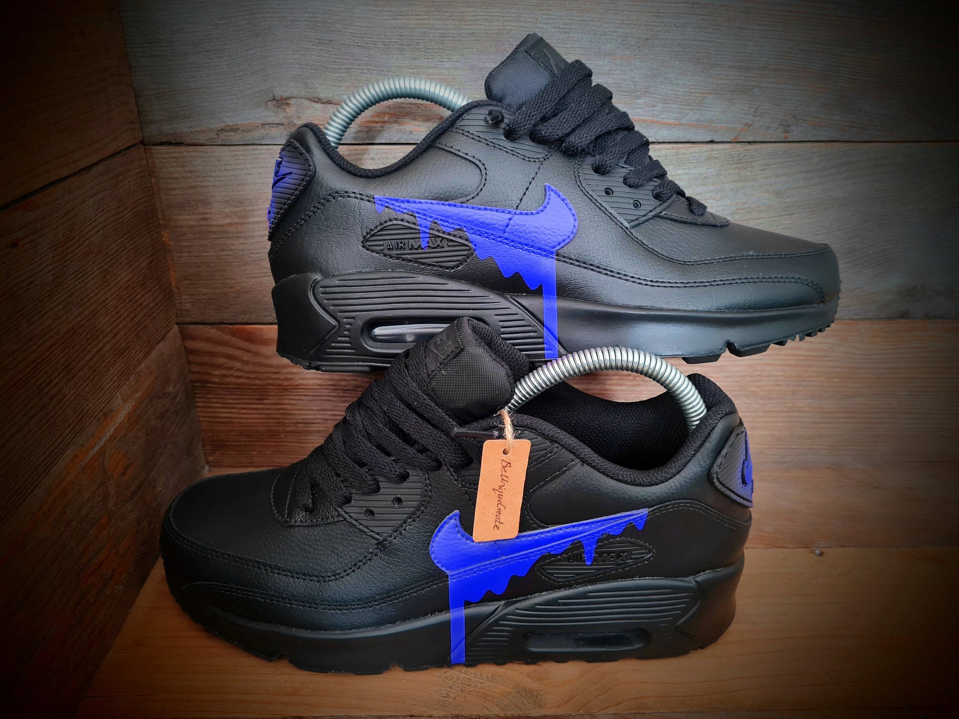 Custom Painted Air Max 90/Sneakers/Shoes/Kicks/Premium/Personalised/Blue Drip