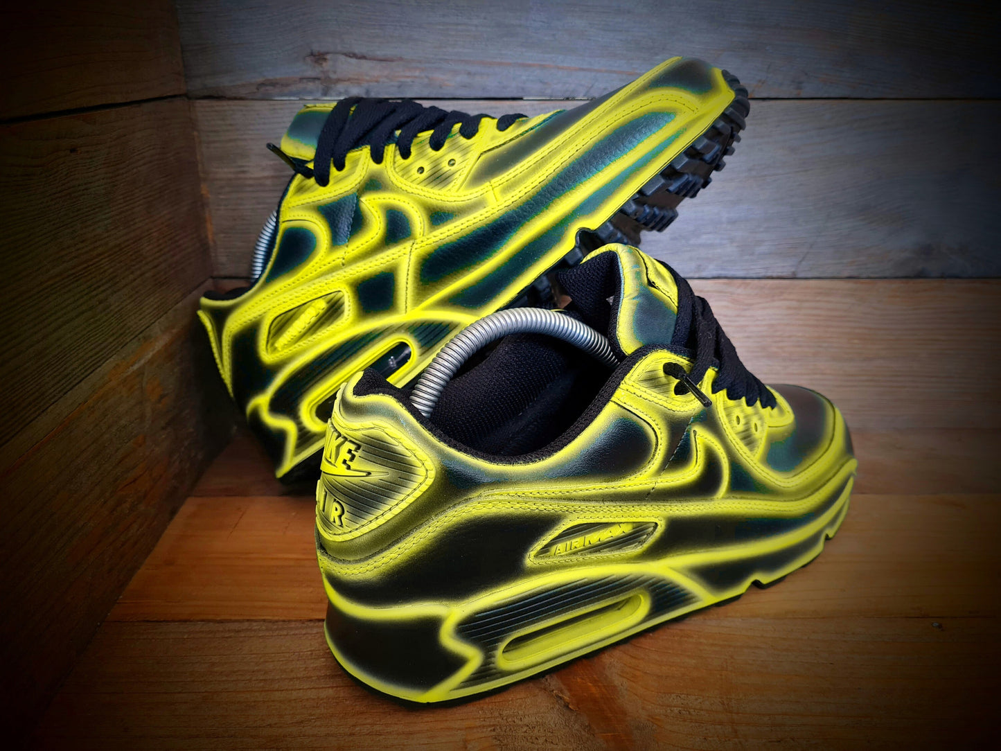 Custom Painted Air Max 90/Sneakers/Shoes/Kicks/Premium/Personalised/Yellow Cartoon