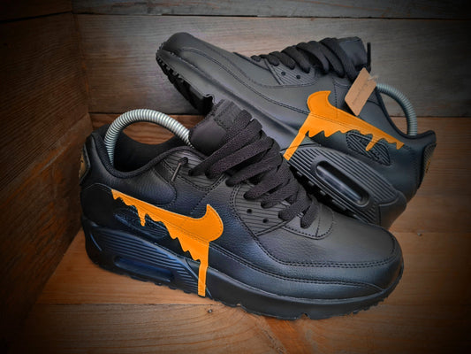 Custom Painted Air Max 90/Sneakers/Shoes/Kicks/Premium/Personalised/Orange Drip